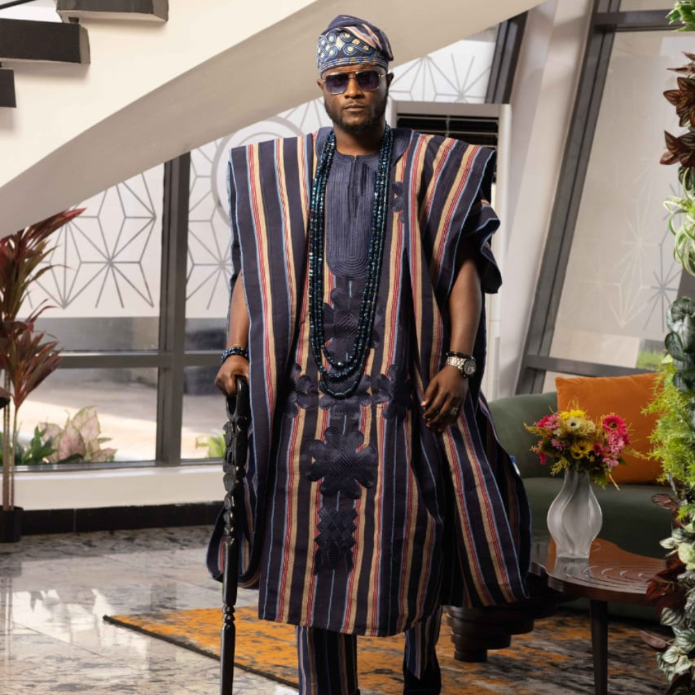 Blue 3pc Aso-Oke Agbada